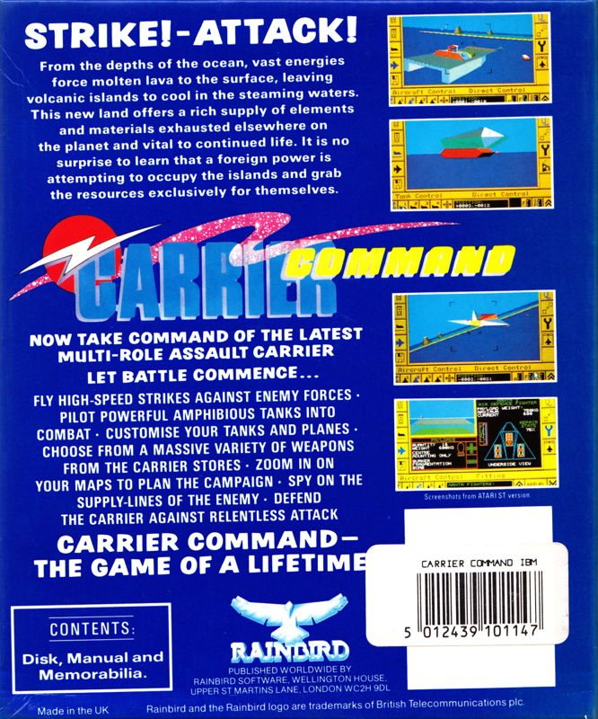 Carrier Command — box-2D-back (EU)
