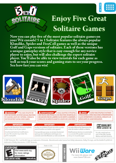5 In 1 Solitaire — box-2D-back (US)