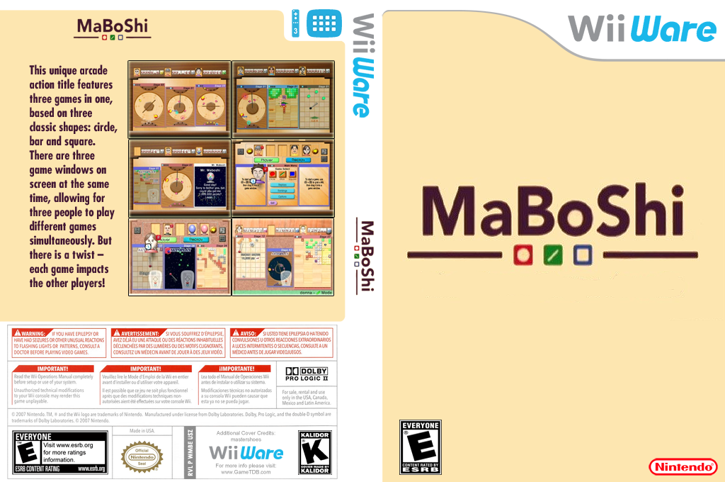 MaBoShi - The Three Shape Arcade — box-texture (US)