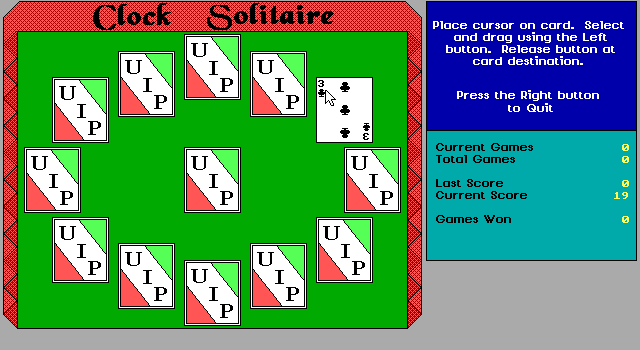 Clock Solitaire — ss (WOR)