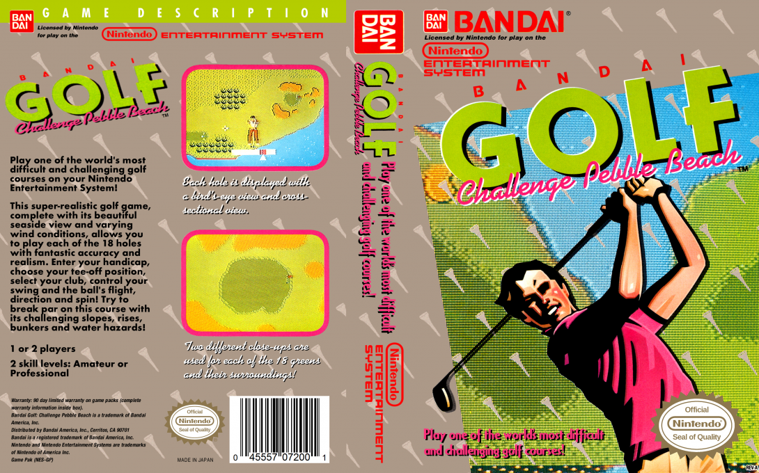 Bandai Golf - Challenge Pebble Beach — box-texture (US)