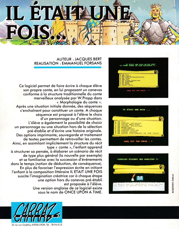 Était Une Fois, Il — box-2D-back (FR)