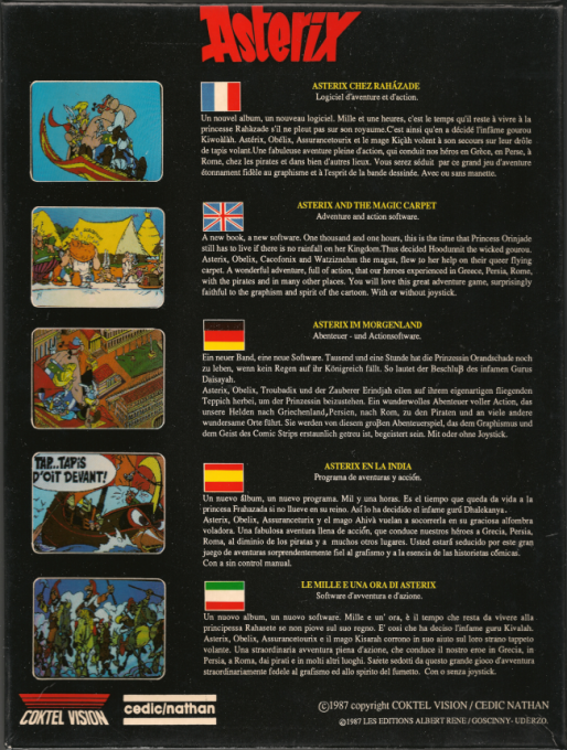 Asterix And The Magic Carpet — box-2D-back (FR)