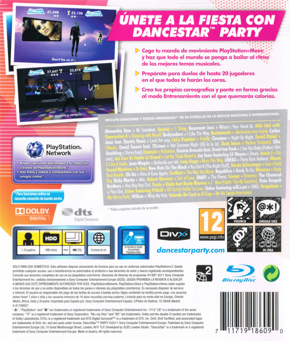DanceStar Party — box-2D-back (SP)