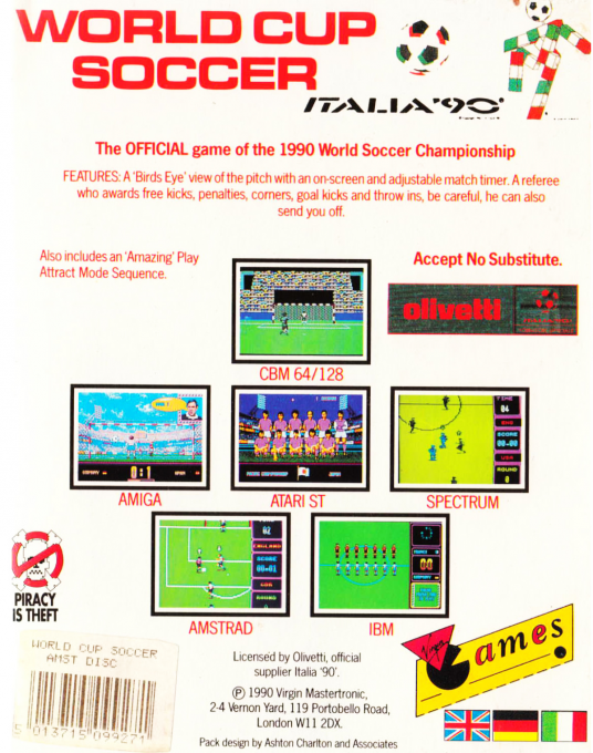 World Cup Soccer - Italia '90 — box-2D-back (EU)