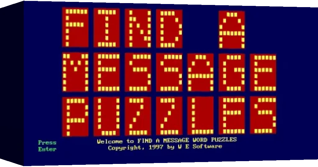 Find a Message Word Puzzles — box-3D (WOR)