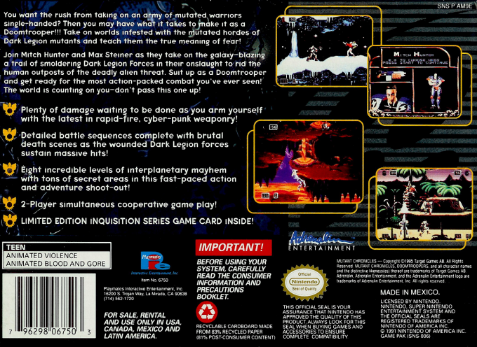 Doom Troopers - Mutant Chronicles — box-2D-back (US)
