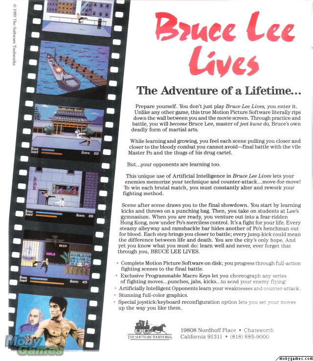 Bruce Lee Lives — box-2D-back (US)