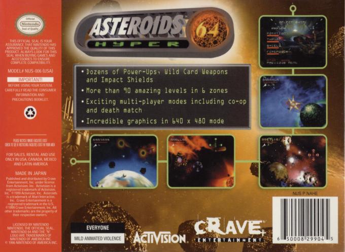 Asteroids 64 — box-2D-back (US)