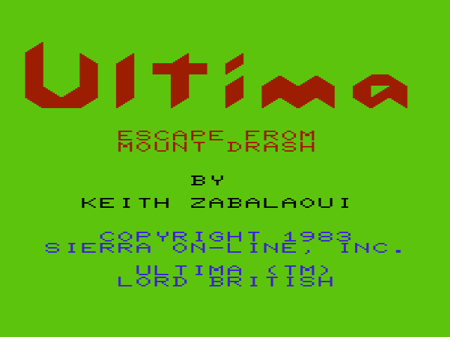 Ultima - Escape From Mount Drash — sstitle (WOR)
