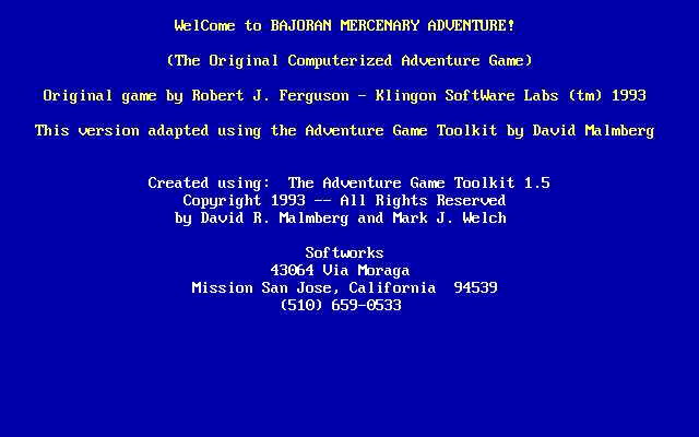 Bajoran Mercenary Adventure — sstitle (WOR)