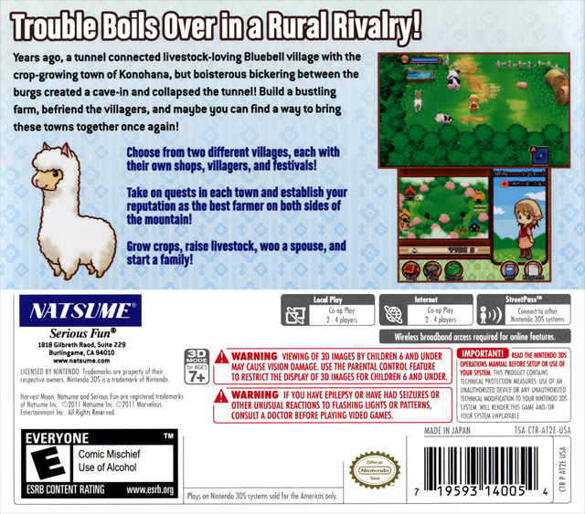 Bokujou Monogatari - Futago no Mura + — box-2D-back (WOR)