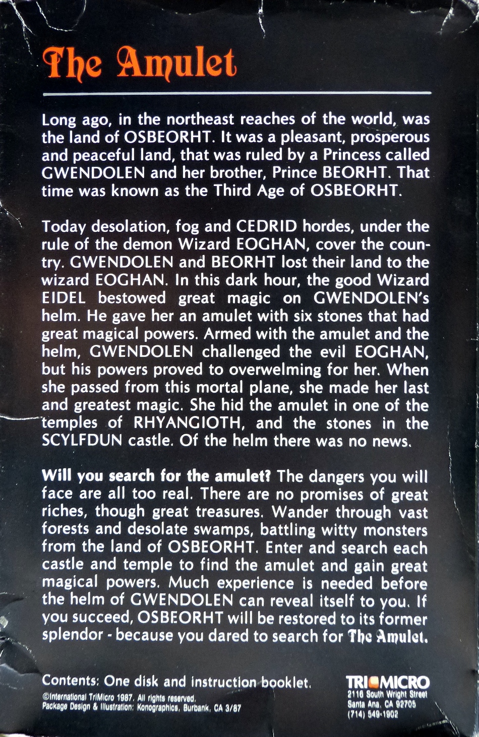 Amulet, The — box-2D-back (WOR)