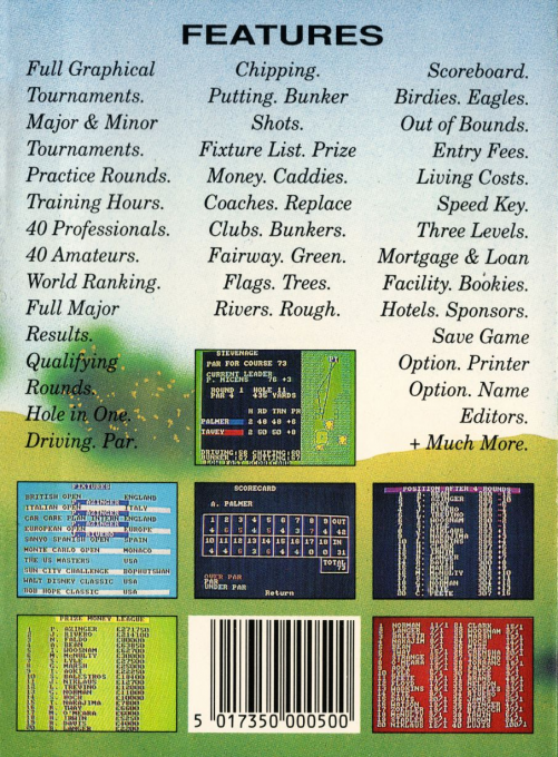 Championship Golf — box-2D-back (EU)