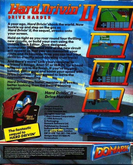 Hard Drivin' 2 — box-2D-back (EU)
