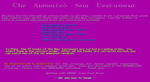 Animated New Testament, The box art