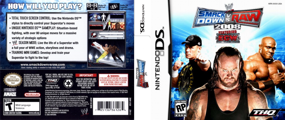 WWE SmackDown vs Raw 2008 Featuring ECW — box-texture (US)