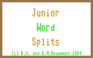 Junior Wordsplits : A Game of Words — sstitle (WOR)
