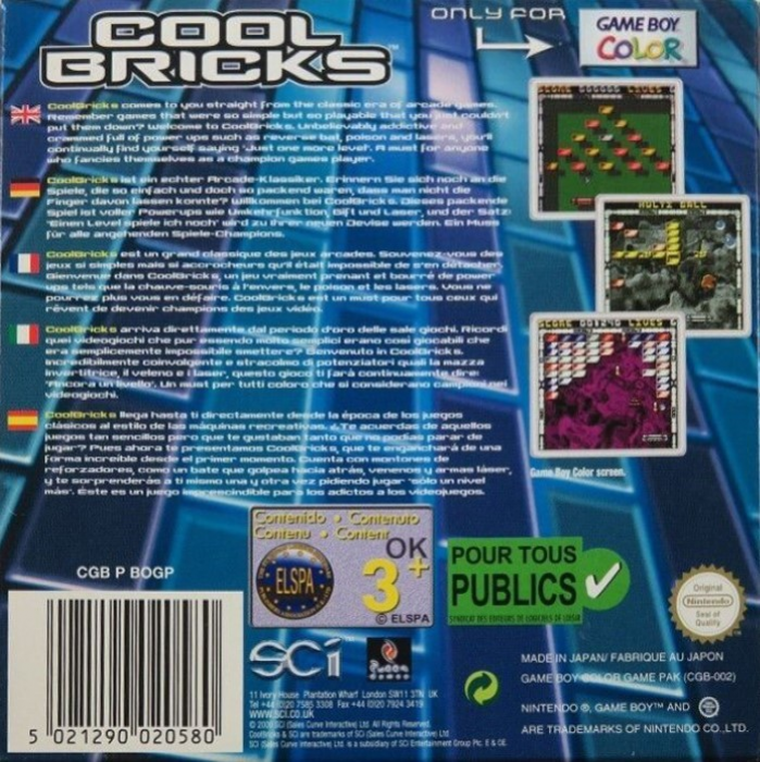 Cool Bricks — box-2D-back (EU)