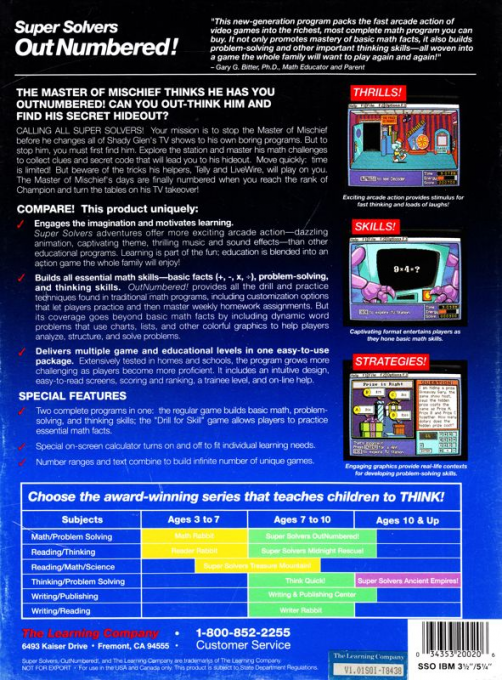 Super Solvers - OutNumbered! — box-2D-back (US)