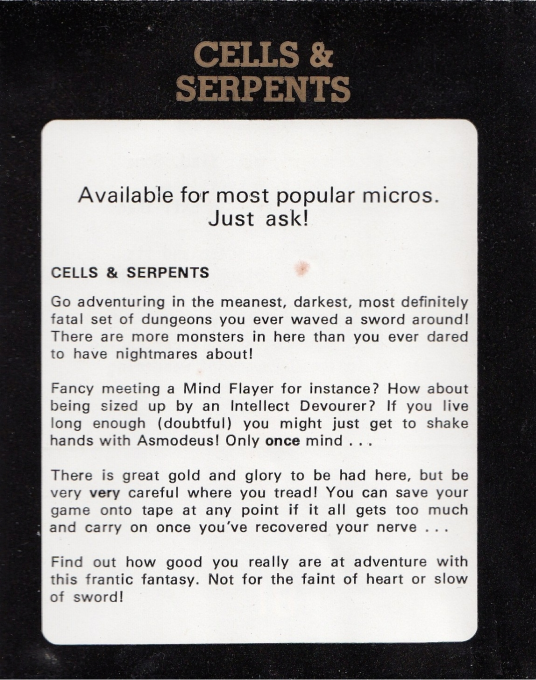 Cells And Serpents — box-2D-back (EU)