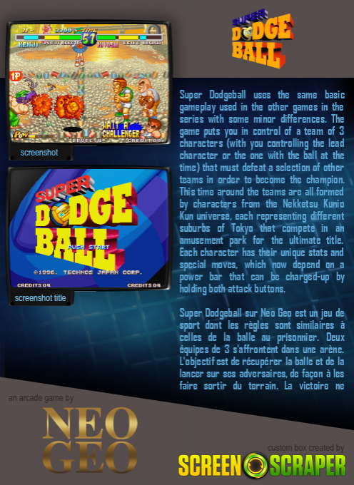 Super Dodge Ball — box-2D-back (SS)