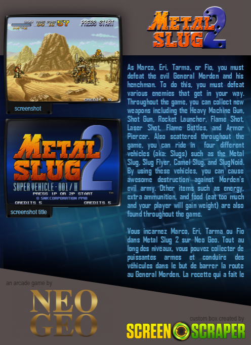 Metal Slug 2 : Super Vehicle-001/II — box-2D-back (SS)
