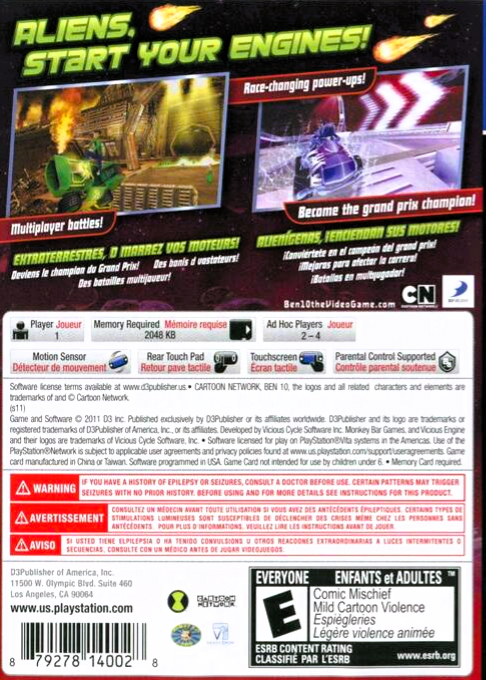 Ben 10 - Galactic Racing — box-2D-back (US)