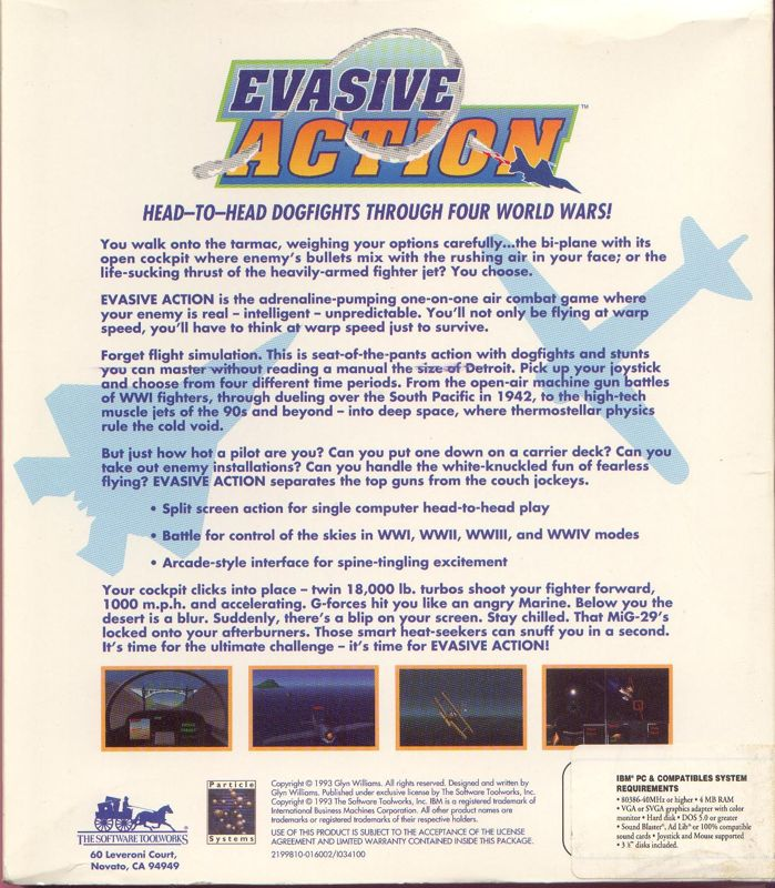 Evasive Action - Duel for the Sky — box-2D-back (US)
