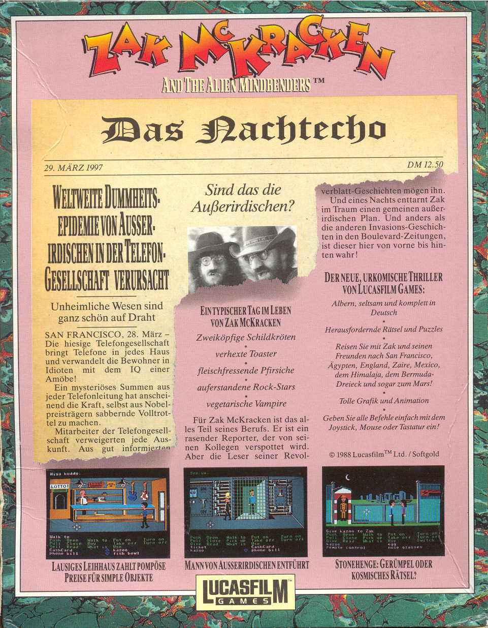 Zak McKracken and the Alien Mindbenders — box-2D-back (DE)