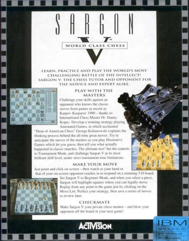 Sargon 5 - World Class Chess — box-2D-back (US)