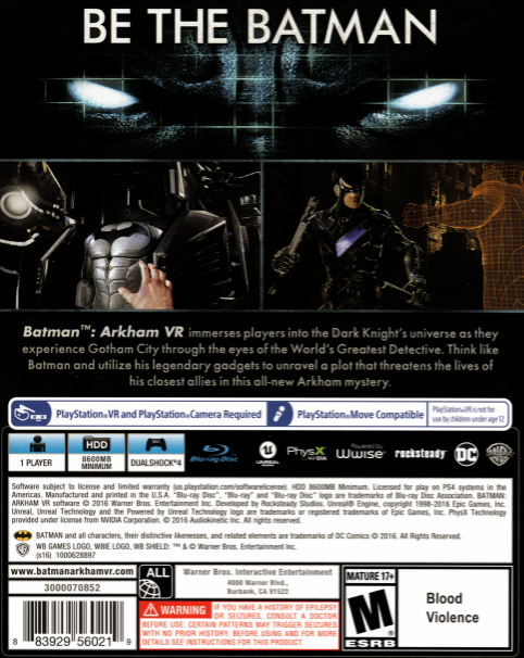 Batman - Arkham VR — box-2D-back (US)