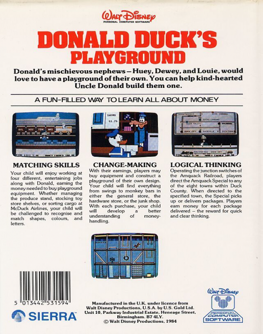 Donald Duck's Playground — box-2D-back (EU)