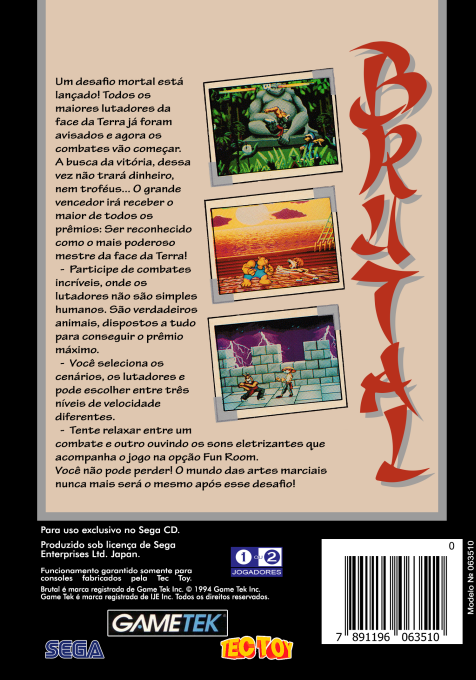 Brutal - Paws of Fury — box-2D-back (BR)