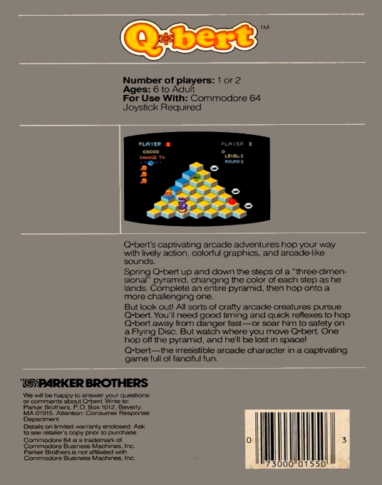 Q-bert — box-2D-back (US)