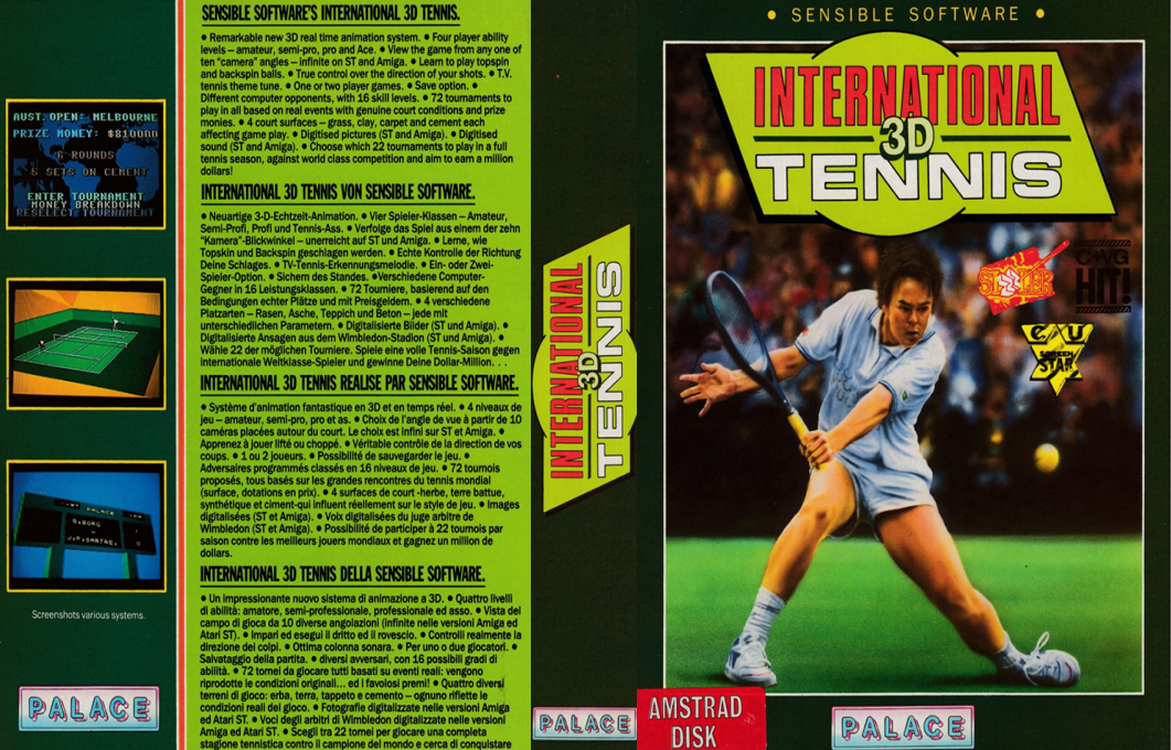 International 3D Tennis — box-texture (EU)