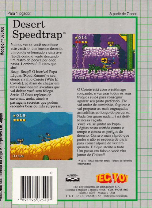 Desert Speedtrap Starring Road Runner And Wile E. Coyote — box-2D-back (BR)