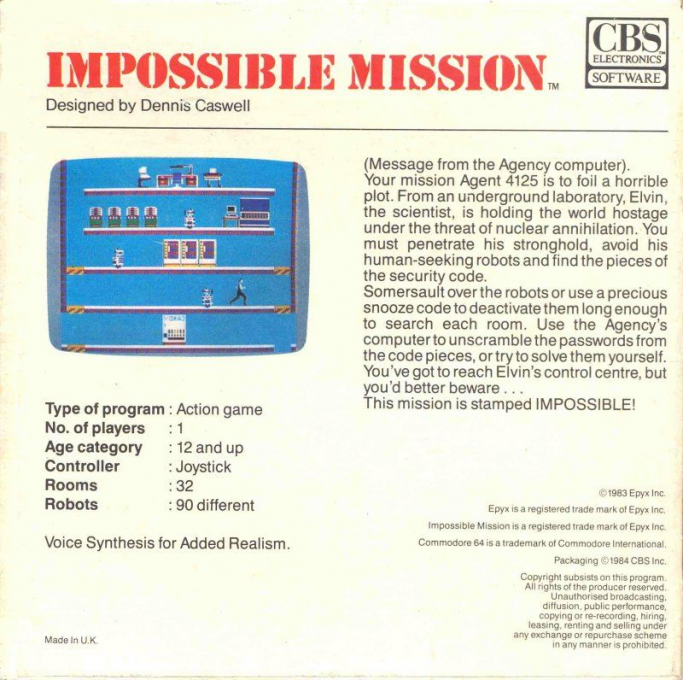 Impossible Mission — box-2D-back (EU)