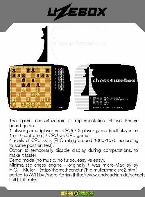 Chess For Uzebox — box-2D-back (SS)