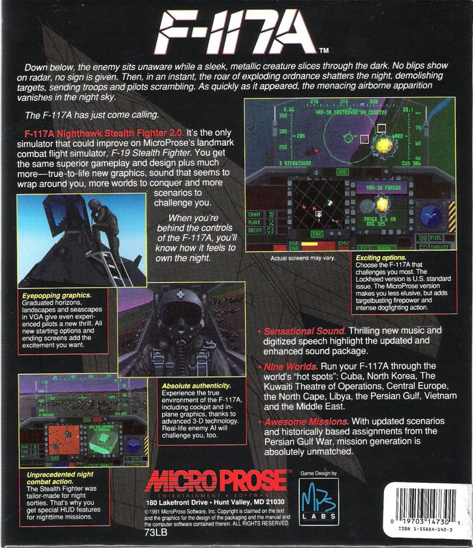 F-117a Nighthawk Stealth Fighter 2.0 — box-2D-back (US)