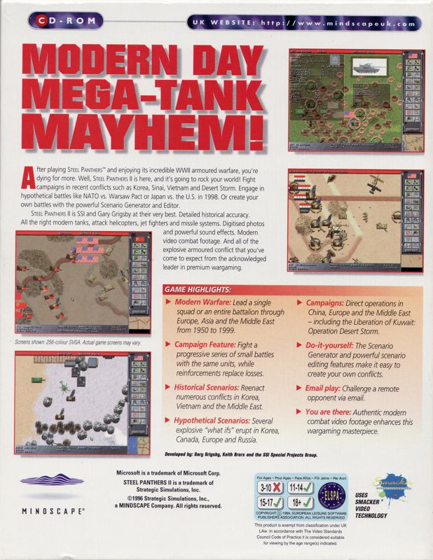 Steel Panthers 2 - Modern Battles — box-2D-back (EU)