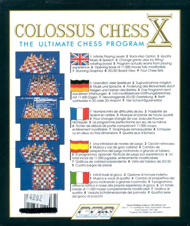 Colossus Chess X - The Ultimate Chess Program — box-2D-back (EU)