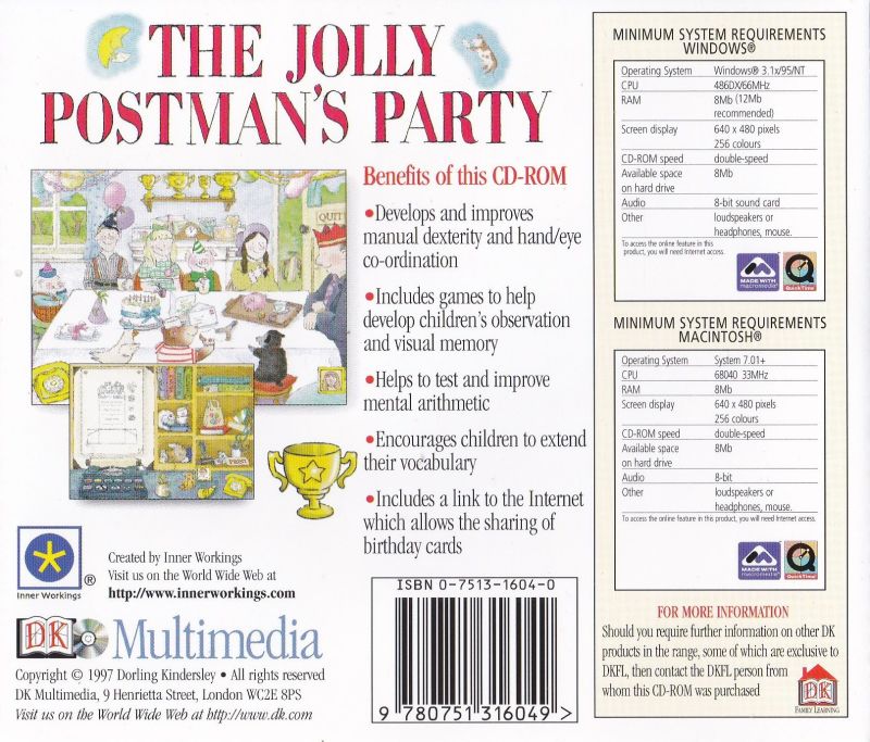 The Jolly Postman's Party — box-2D-back (WOR)