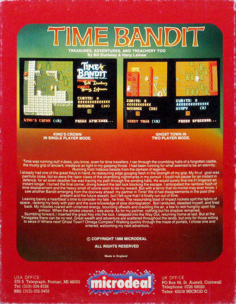Time Bandit — box-2D-back (EU)