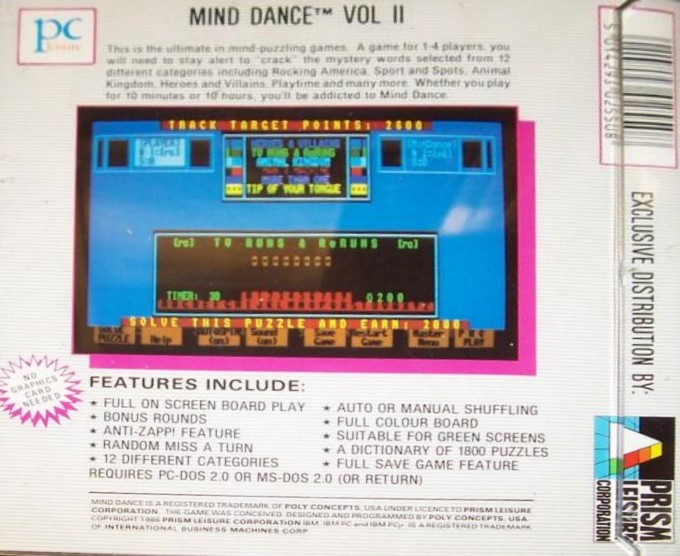 Mind Dance Vol. II — box-2D-back (WOR)