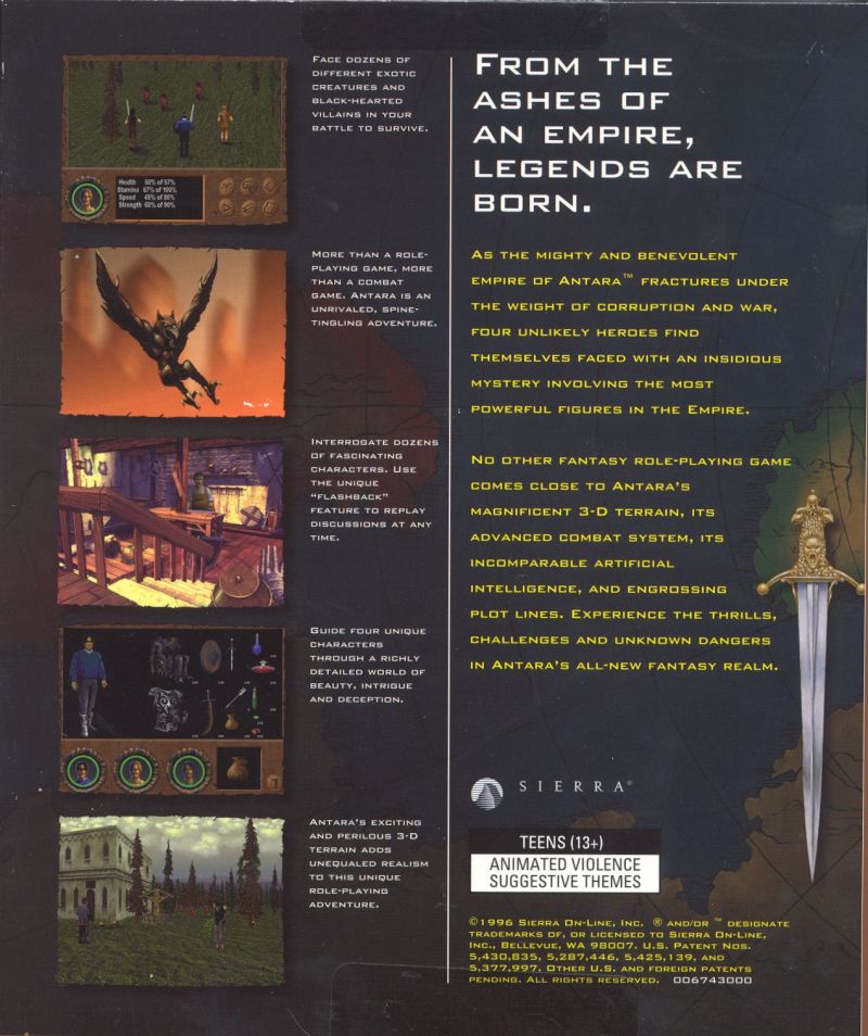 Betrayal in Antara — box-2D-back (US)