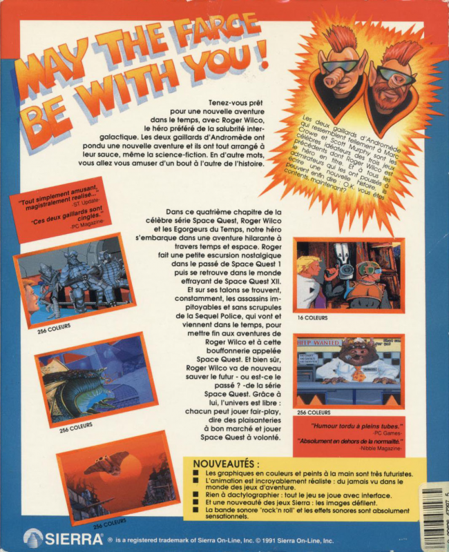 Space Quest 4 - Roger Wilco And The Time Rippers — box-2D-back (FR)