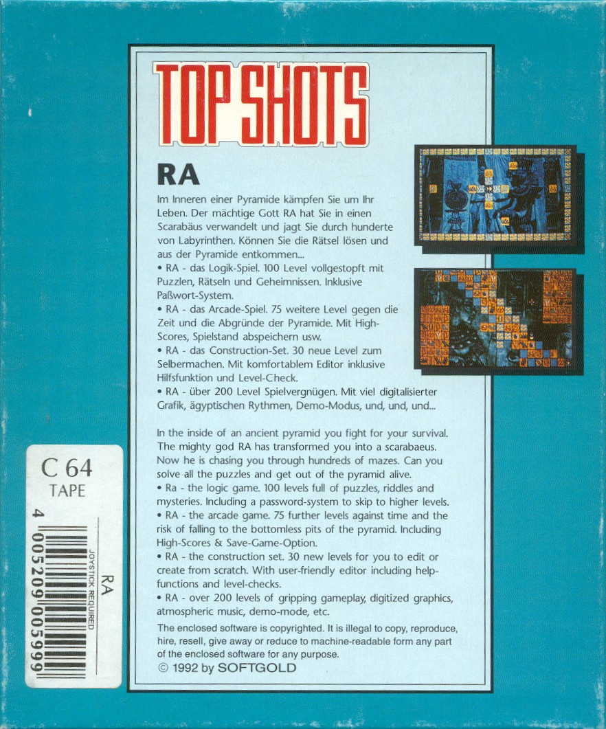 Curse of Ra — box-2D-back (DE)