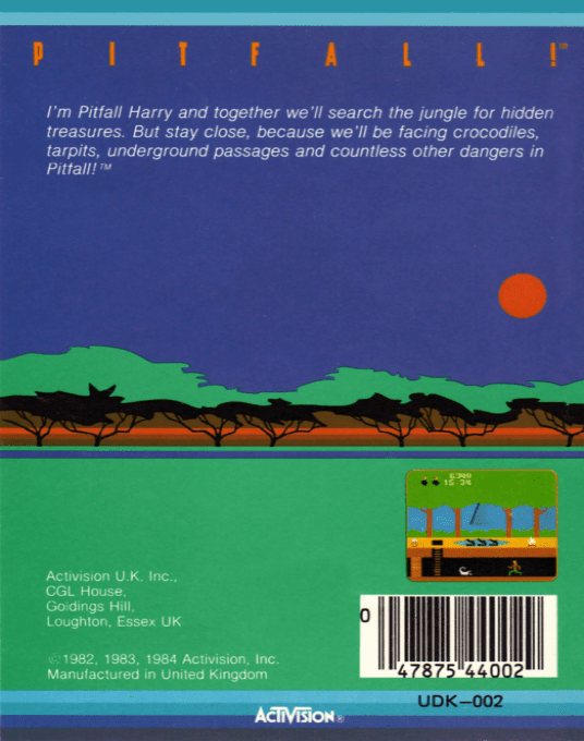 Pitfall! — box-2D-back (UK)