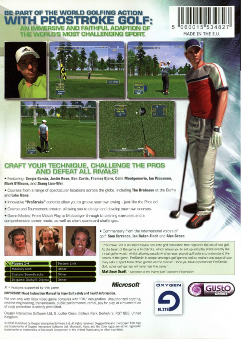 ProStroke Golf - World Tour 2007 — box-2D-back (WOR)